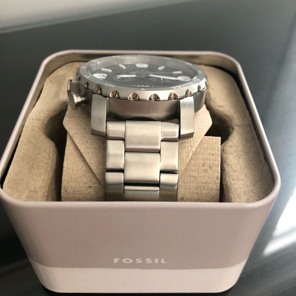 Fossil Mens Nate Chronograph Stainless Steel Watch - Picture 6 of 9